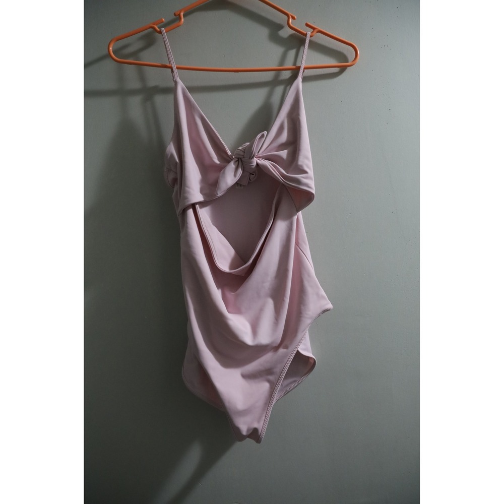 Wilfred Aritzia Pink Knot Front Cutout Bodysuit Large Adjustable Straps